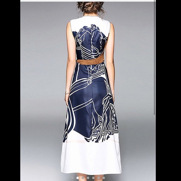 Equestrian A line belted dress - Picture 3 of 8